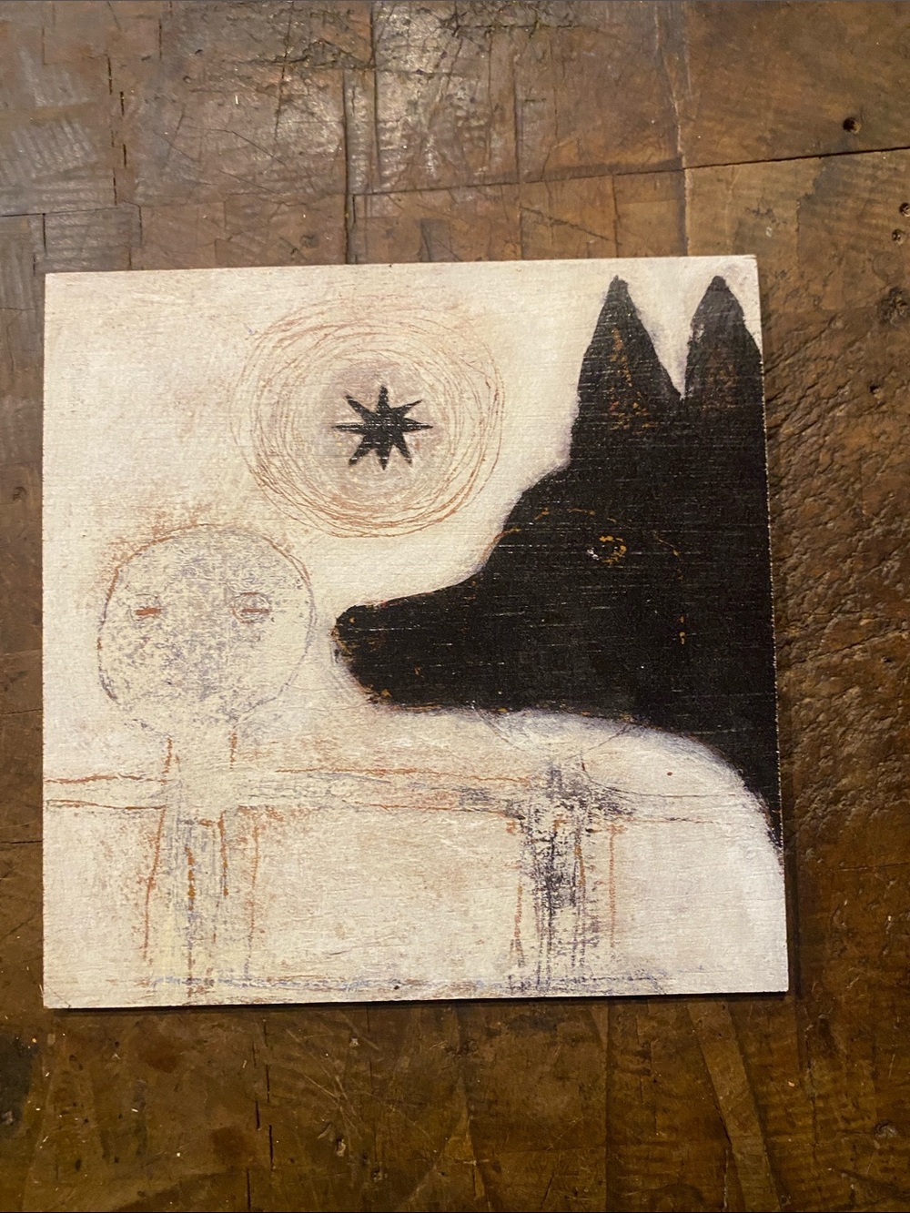 Sugarboo & Co. - Black & Cream Minimalist Dog Silhouette Painting
